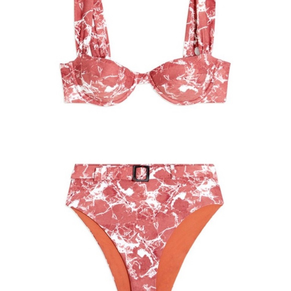 WeWoreWhat Marble Rose Bikini Bottoms Emily